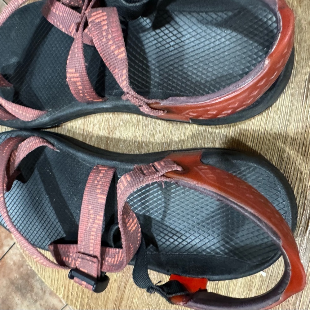 Chaco Mens Sandals  Orange Black Sz 12 - Picture 6 of 8